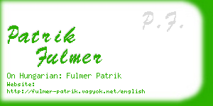 patrik fulmer business card